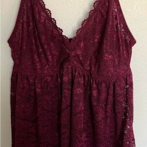 Torrid Burgundy Lace Chemise